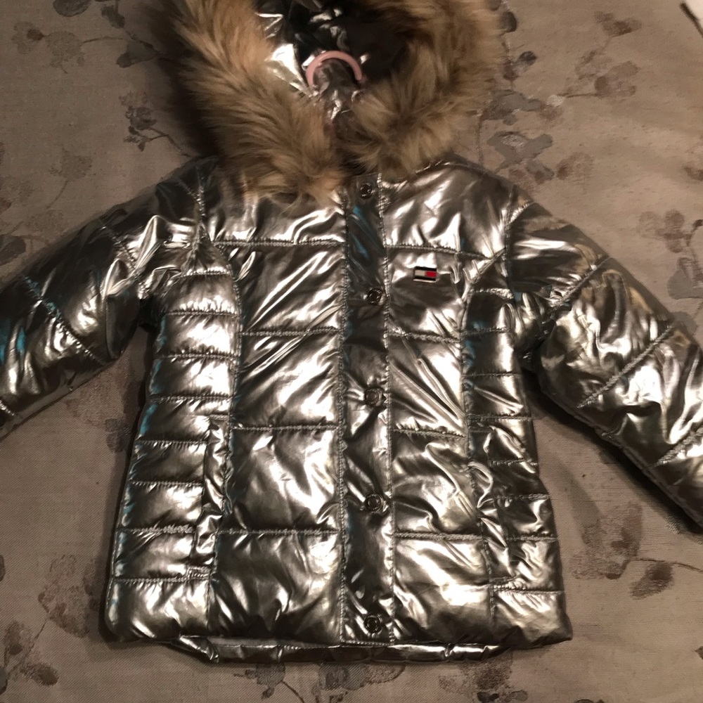 Tommy Hilfiger Silver Puffer Jacket for Kids